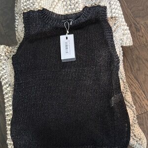 Endless Rose Black Knit Tank Top